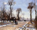 Calle invierno luz del sol y nieve Camille Pissarro